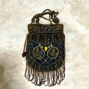 Crossbody beaded Pouch 8 x 7 L x W (inch)